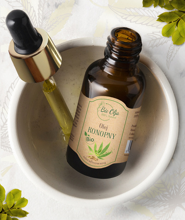 Olej konopny BIO - nierafinowany, zimnotłoczony BioOlja, 50ml